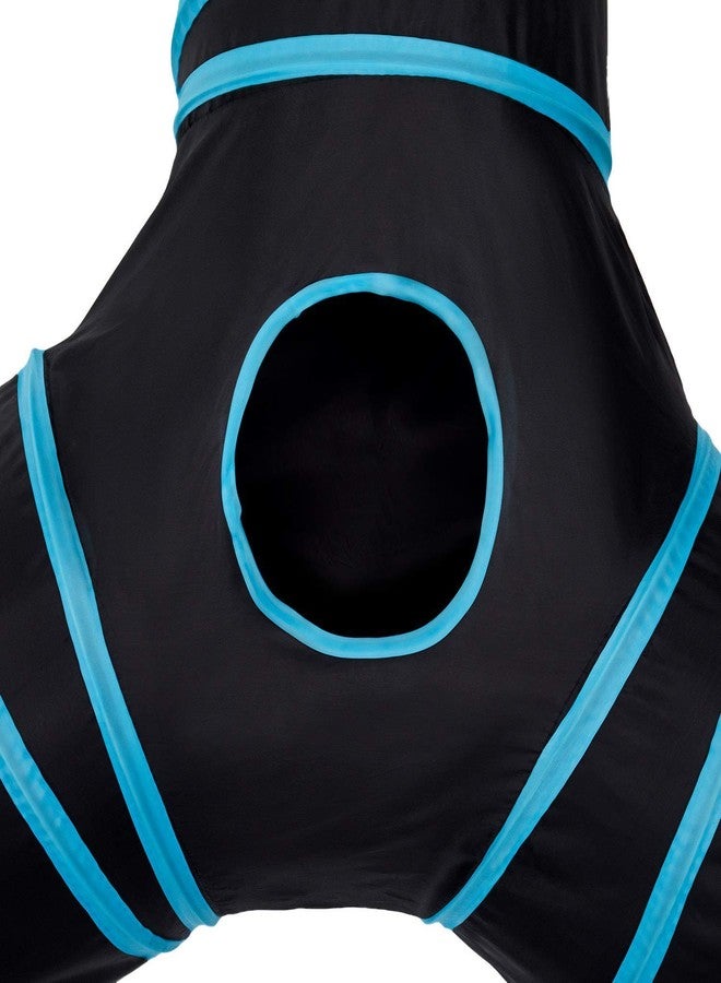 ويستيرن إرا لعبة نفق القطط من العصر الغربي قابلة للطي بثلاث طرق للعب في الأماكن المغلقة والمفتوحة مع كرة لعبة معلقة للقطط والجراء والقطط الصغيرة والقطط الصغيرة (أزرق) - Image 5